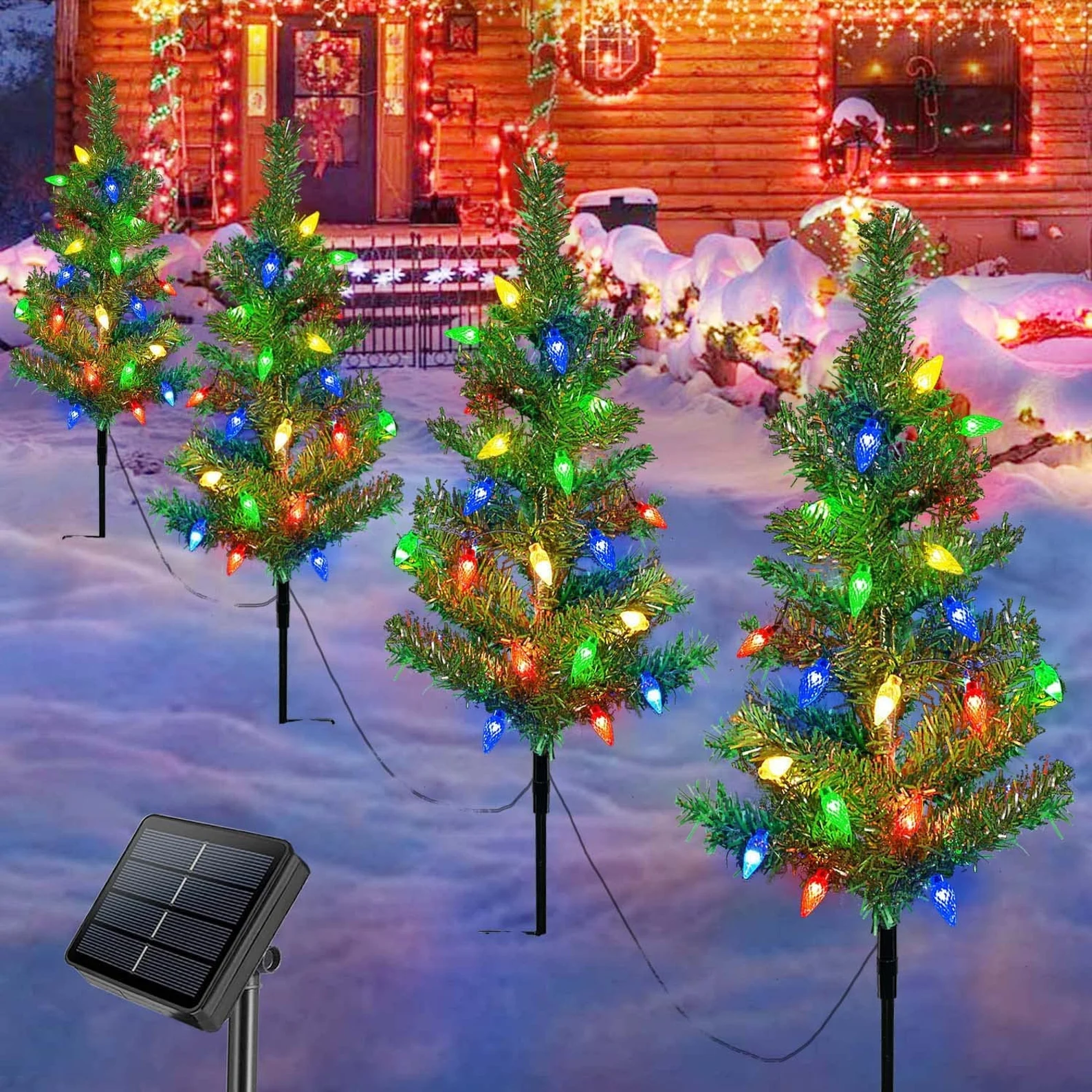 Solar Christmas Tree Lights for Outdoor Christmas Decorations