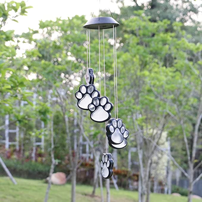 😊Paw Prints Solar Wind Chime💕