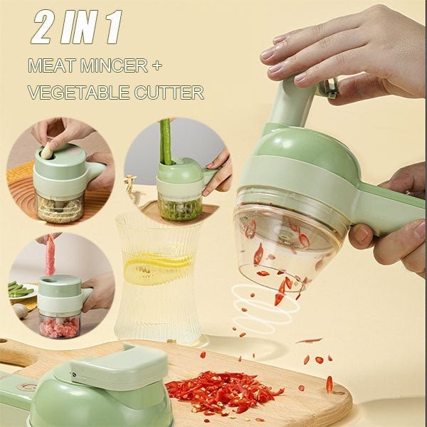 2 in 1 Portable Electric Vegetable Cutter Set