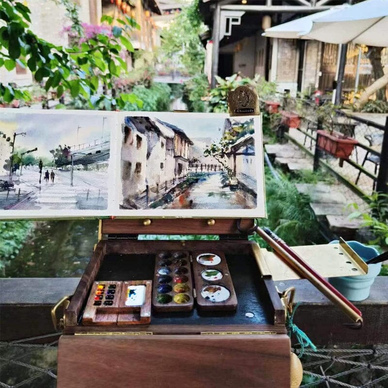Portable Walnut Watercolor Palette🎨