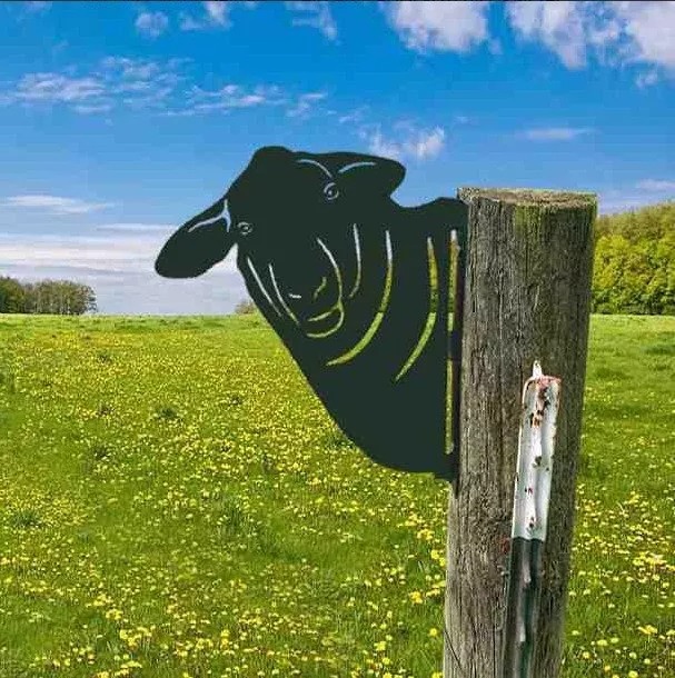 Farm Peeping Animal Metal Art
