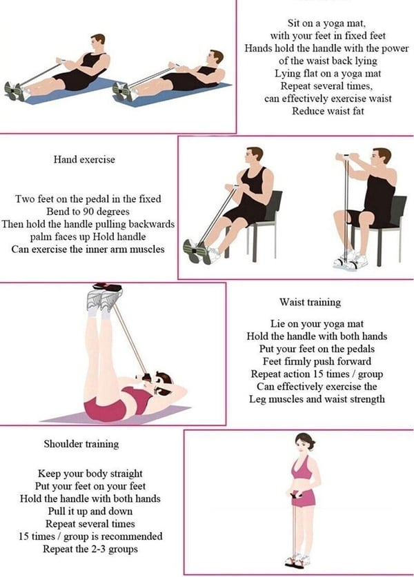 🔥HOT SALE-Fitness Resistance Bands-4 Tube Pedal Ankle Puller