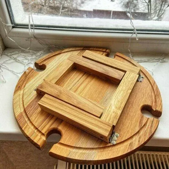 Wooden Outdoor Folding Picnic Table-With Glass Holder🥂