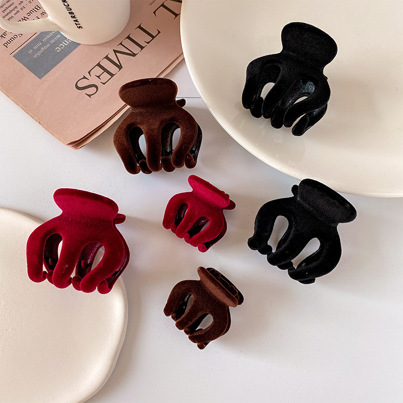 Hair Clip Flocking Black Claw Clip