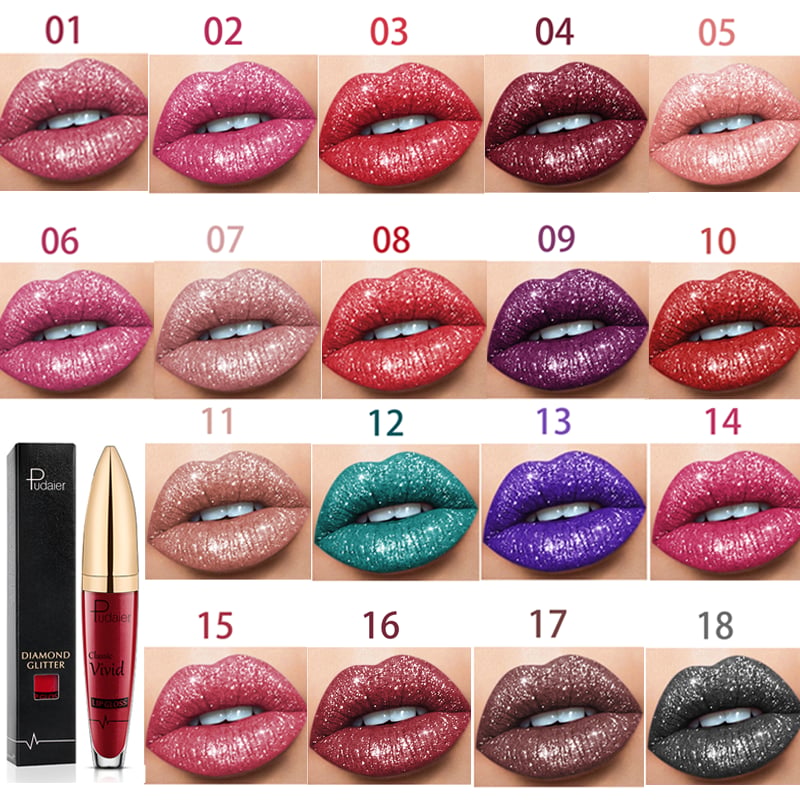 PUDAIER&reg; Buy 3 or more (10%OFF) - 18 Color Diamond Shiny Long Lasting Lipstick