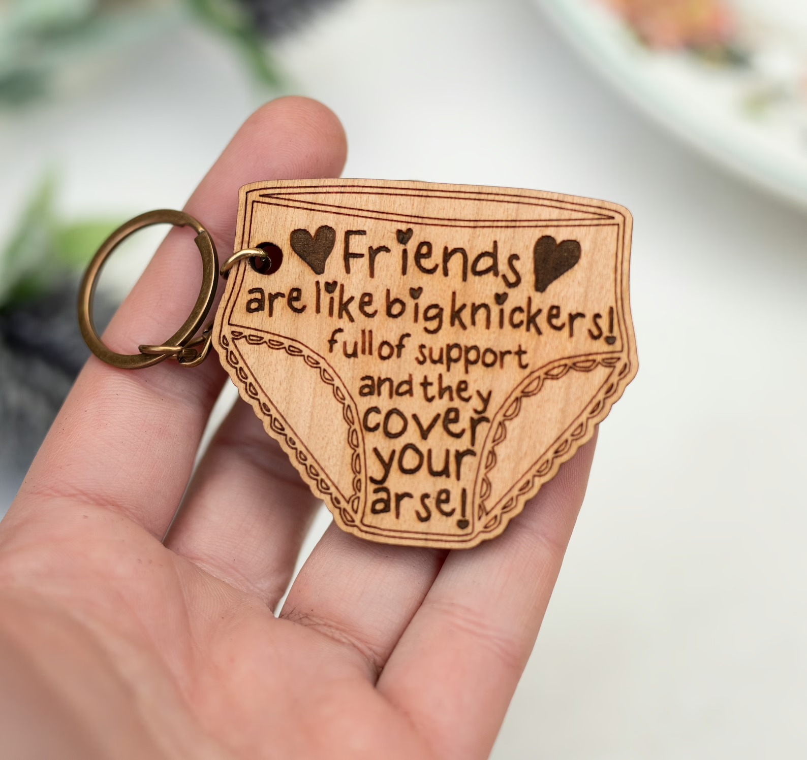 Friends Are Like Big Knickers Friendship Keyring