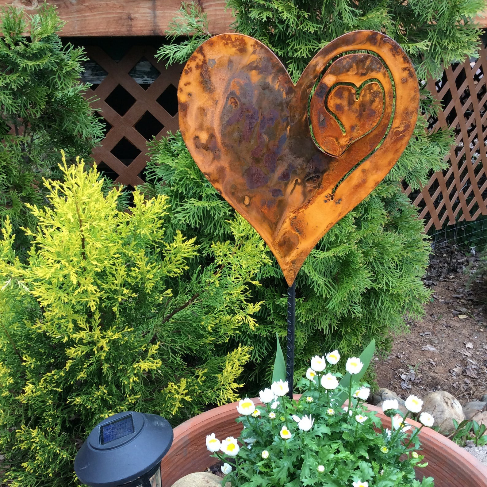 A Rusted Heart in the Garden