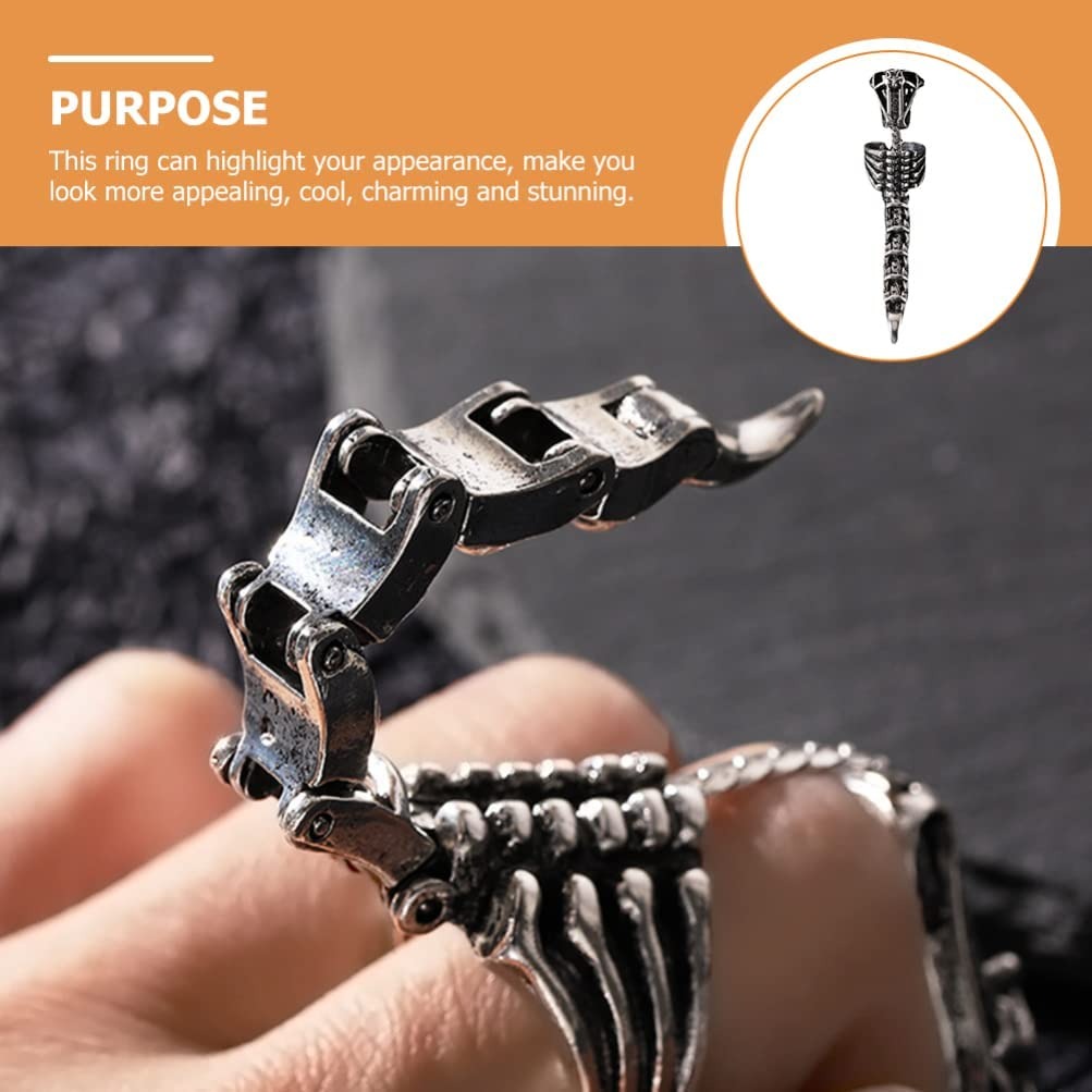 Alien Xenomorph Tail Ring - Biomechanical Ring Design
