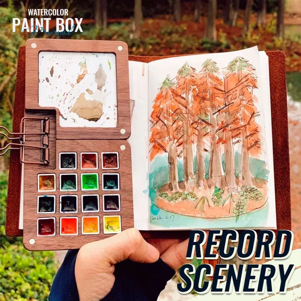 Portable Walnut Watercolor Palette🎨