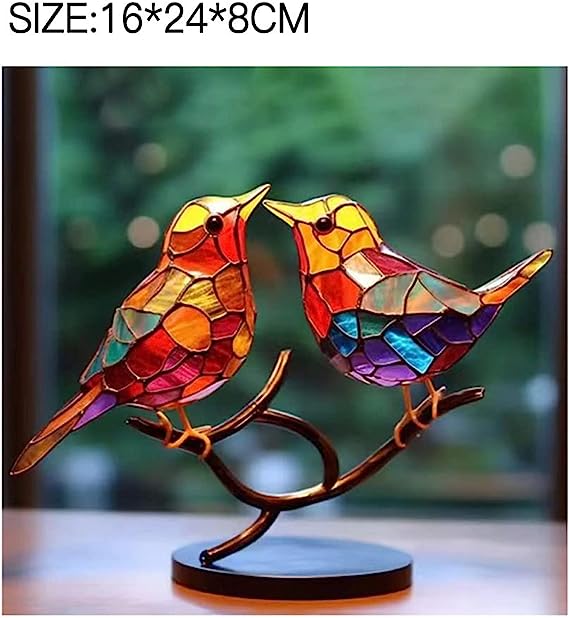 💥Buy 3 Get 30 OFF🌈Stained Glass Birds on Desktop Ornaments 🕊️