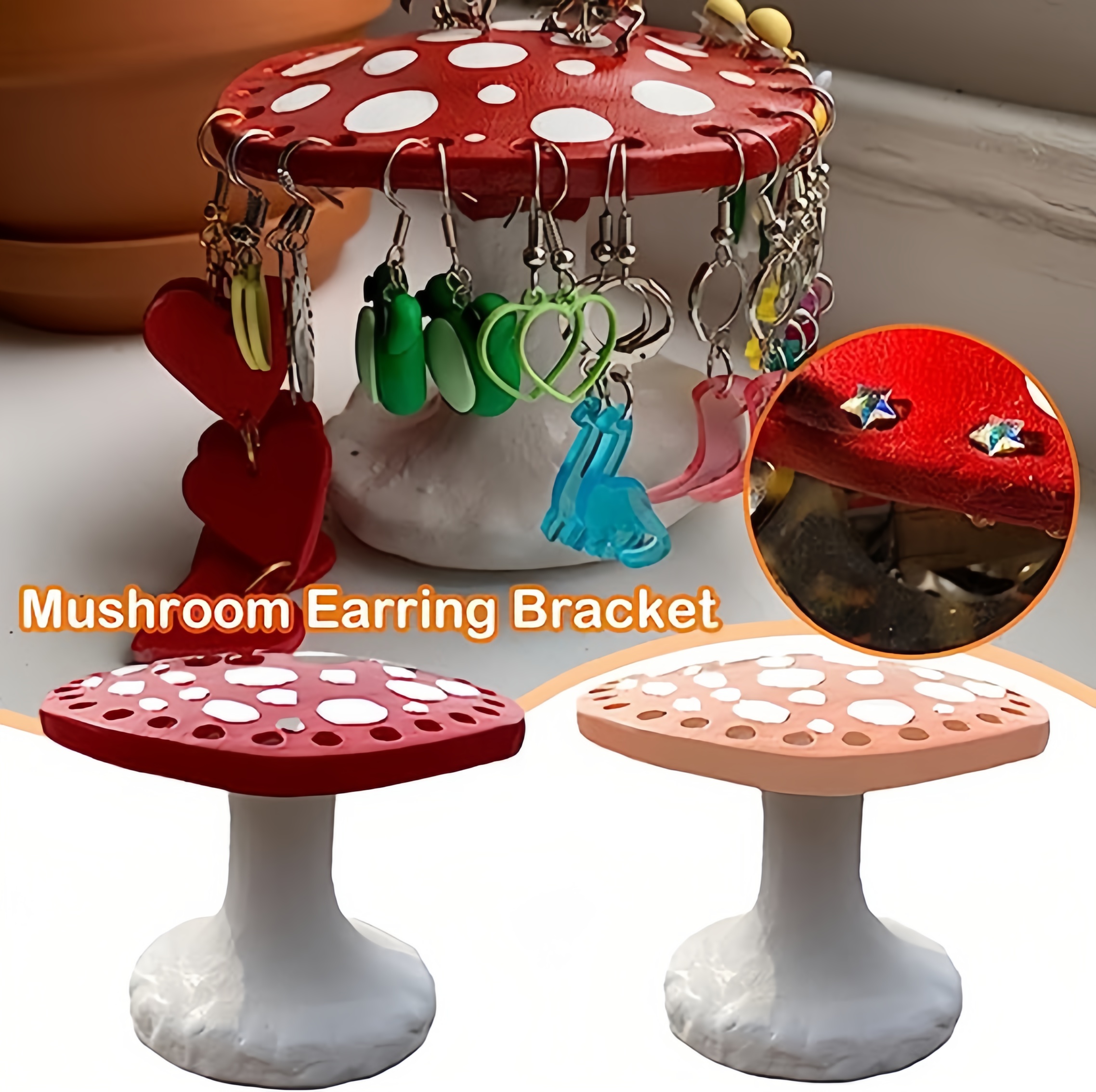 🍄 Cute Mushroom Earring Holder✨