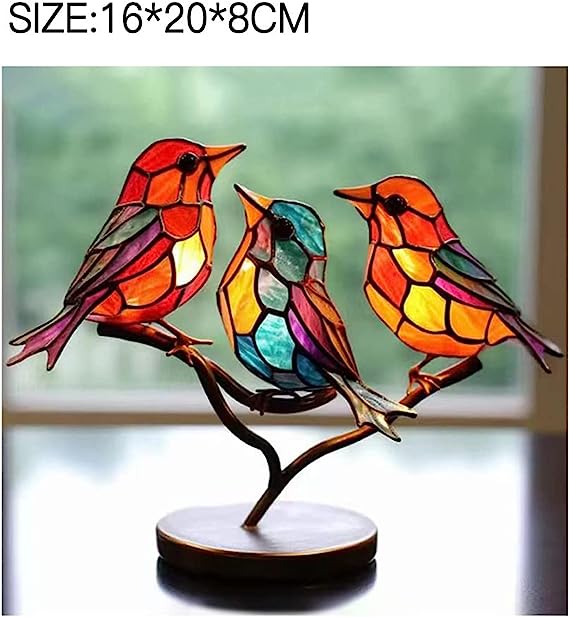 💥Buy 3 Get 30 OFF🌈Stained Glass Birds on Desktop Ornaments 🕊️