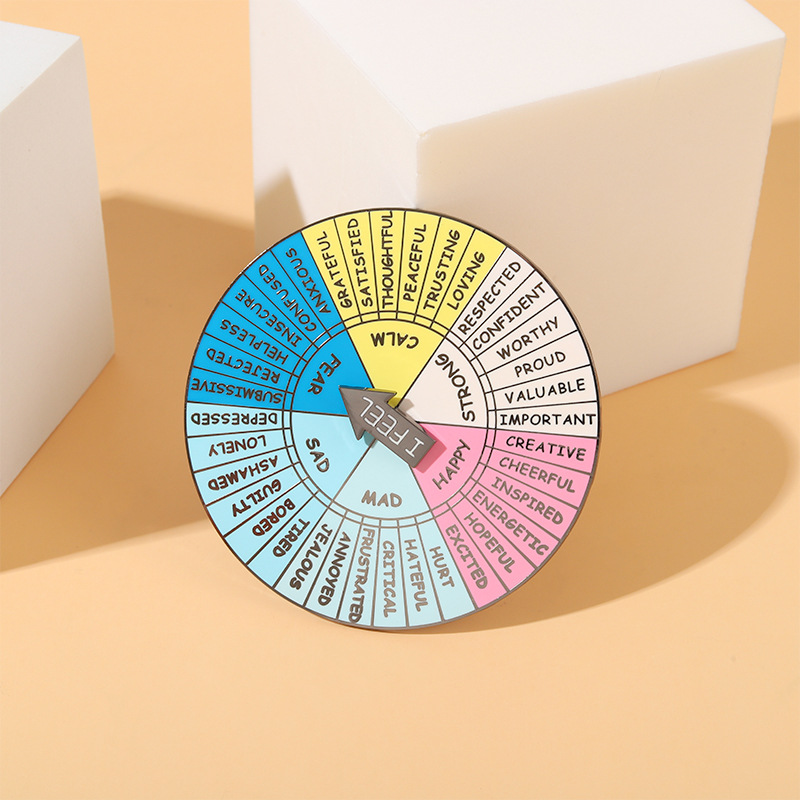 Feelings Wheel Alloy Brooch