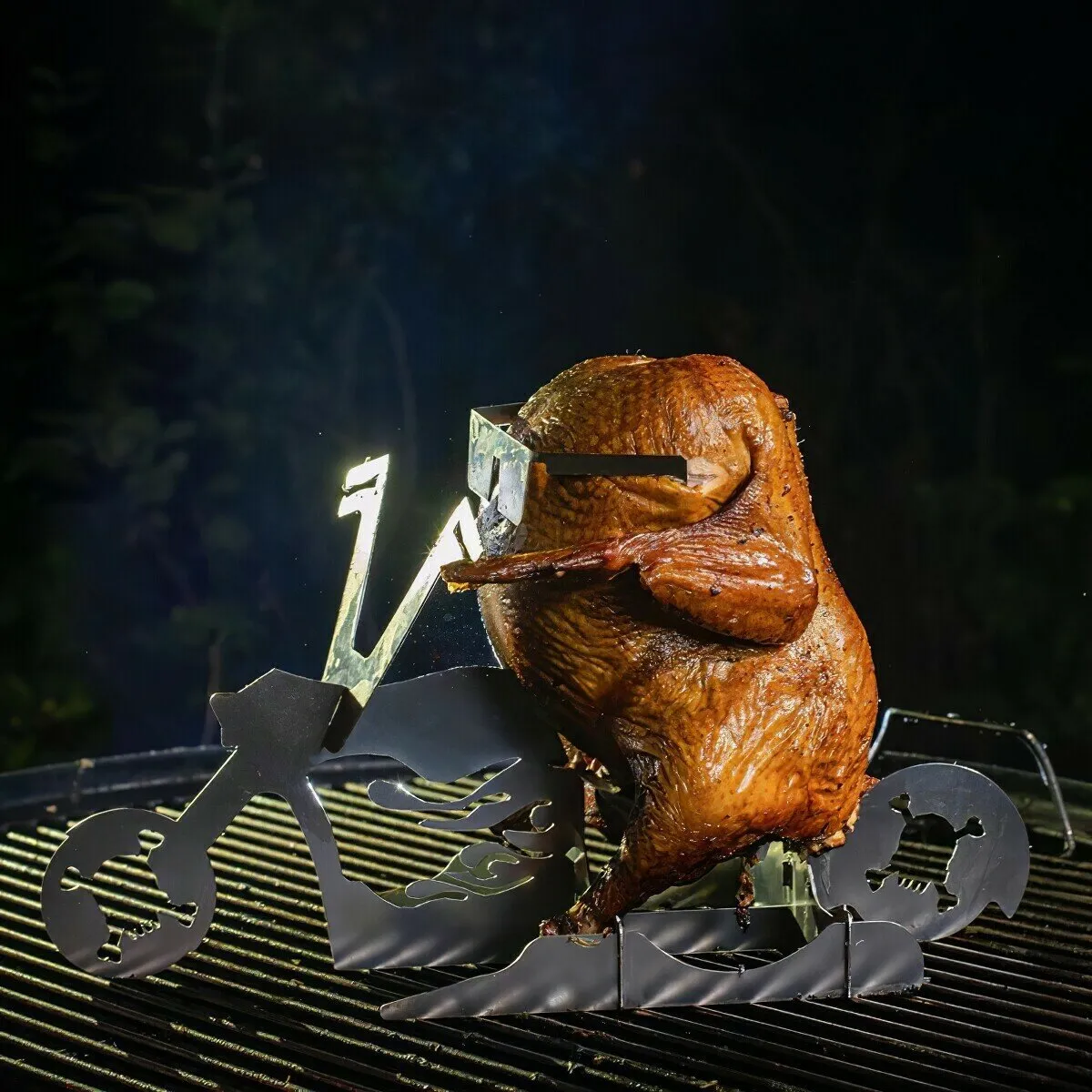 Portable Chicken Stand Beer- American Motorcycle BBQ