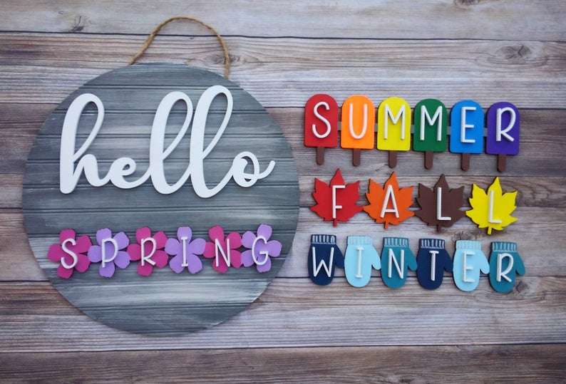 Seasonal Interchangeable Door Hanger（Contains 4 Sets of Pendants）
