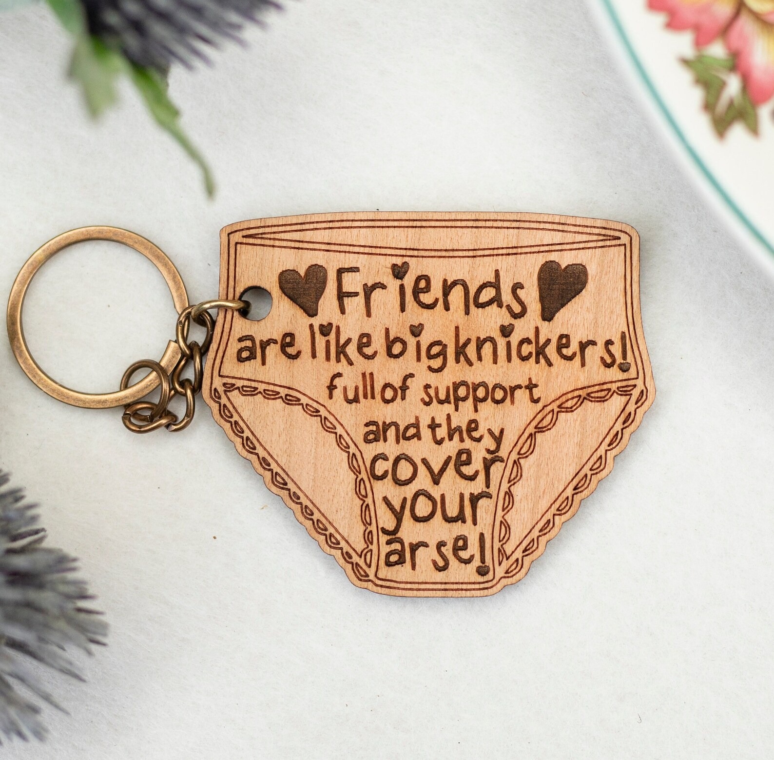 Friends Are Like Big Knickers Friendship Keyring