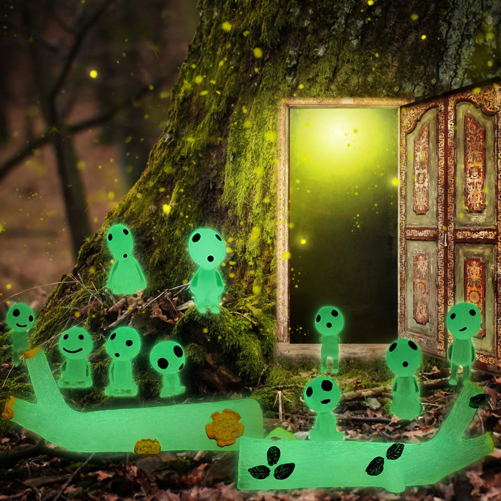 6 Pcs Luminous Ghost Tree Elves Set