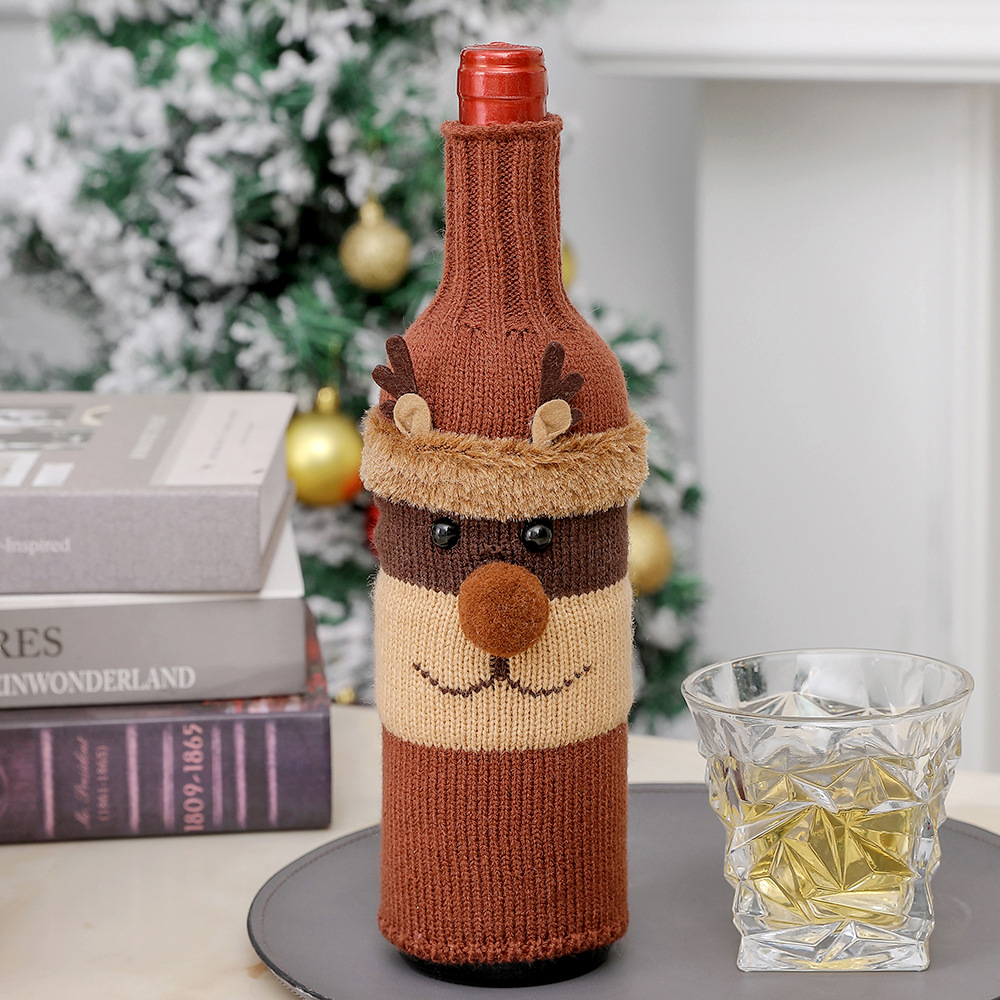 Christmas Knitted Wine Bottle Cover