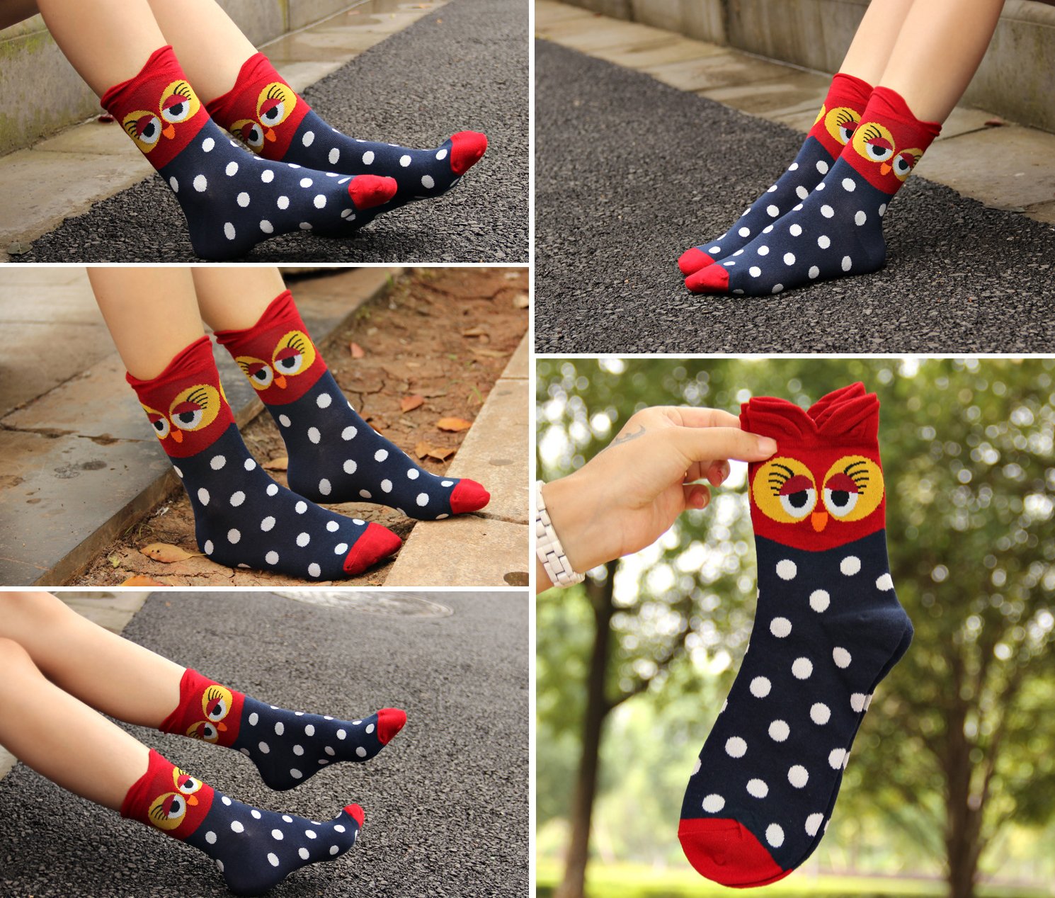 5 Pairs Womens Funny socks