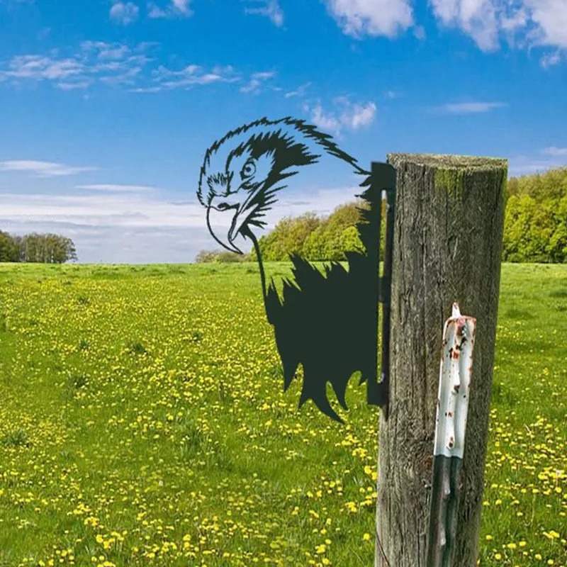 Farm Peeping Animal Metal Art