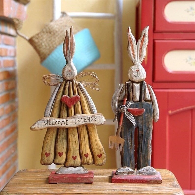 Easter Rustic Vintage Style Bunny Decoration