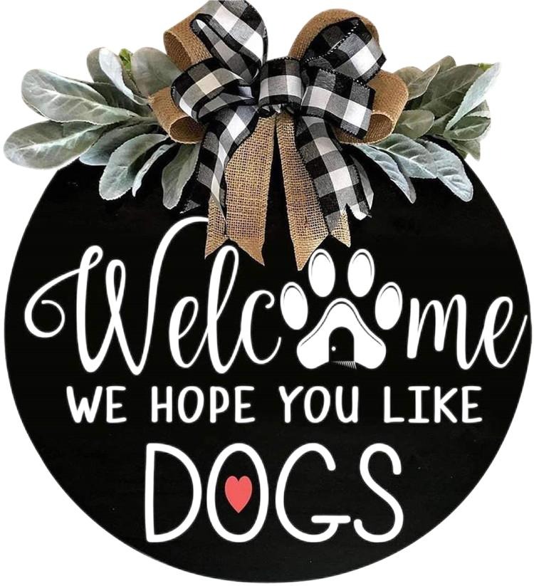 🐶(Last Day Promotion-SAVE 50% OFF) 16″ Front Door Welcome Wooden Sign
