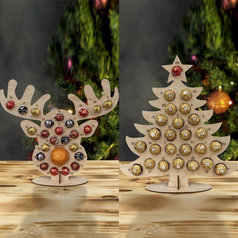 Wooden Christmas Party Chocolate Frame