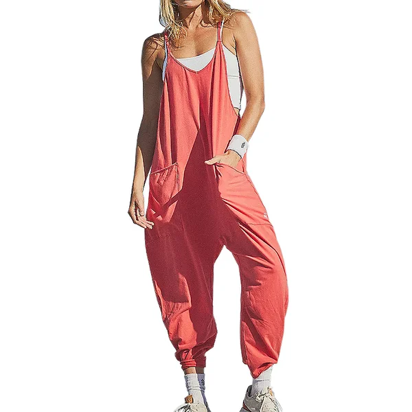 Wide Leg Jumpsuit with Pockets (Buy 2 Free Shipping)