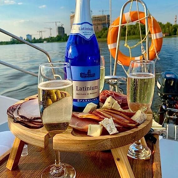🍽 Wooden Outdoor Folding Picnic Table-With Glass Holder