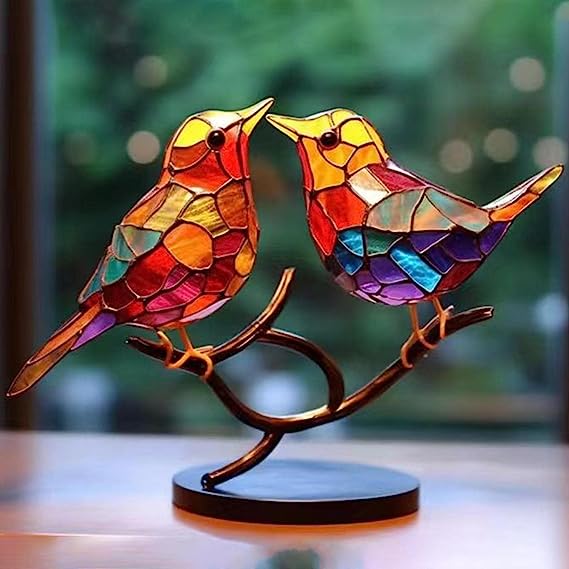 💥Buy 3 Get 30 OFF🌈Stained Glass Birds on Desktop Ornaments 🕊️