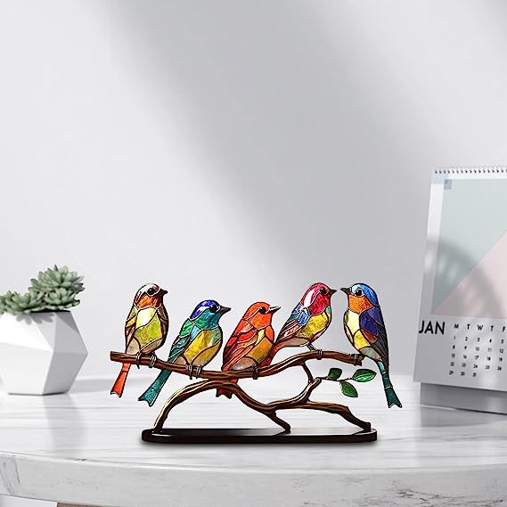 💥Buy 3 Get 30 OFF🌈Stained Glass Birds on Desktop Ornaments 🕊️