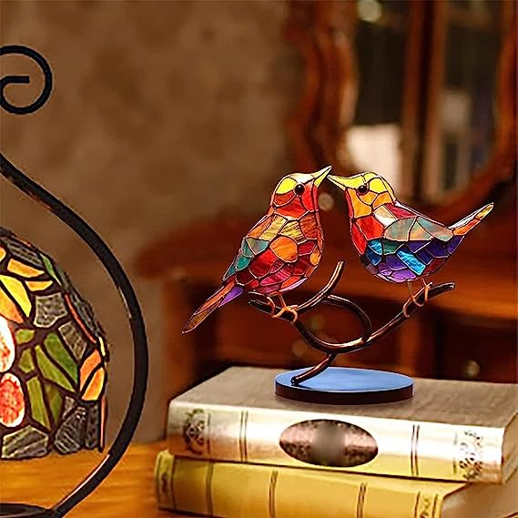 💥Buy 3 Get 30 OFF🌈Stained Glass Birds on Desktop Ornaments 🕊️