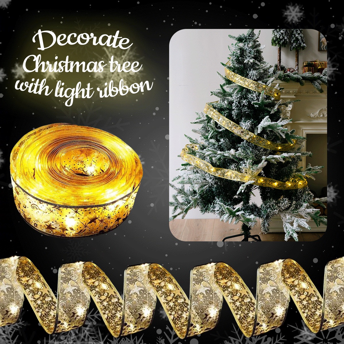 Christmas ribbon fairy lights 🎄early Christmas 45% Off Sale🎄