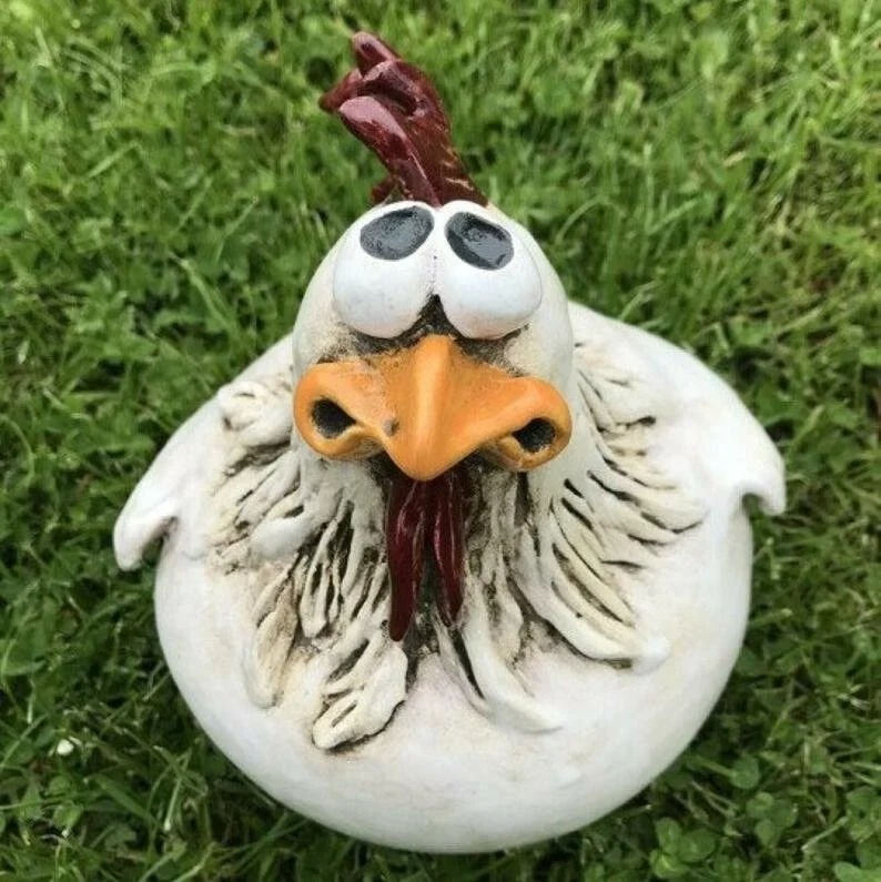 Funny Chicken Garden Fence Decoration