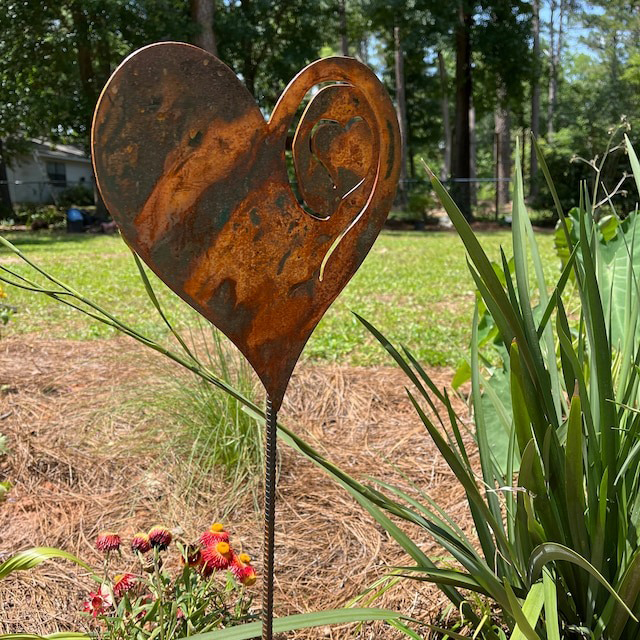 A Rusted Heart in the Garden