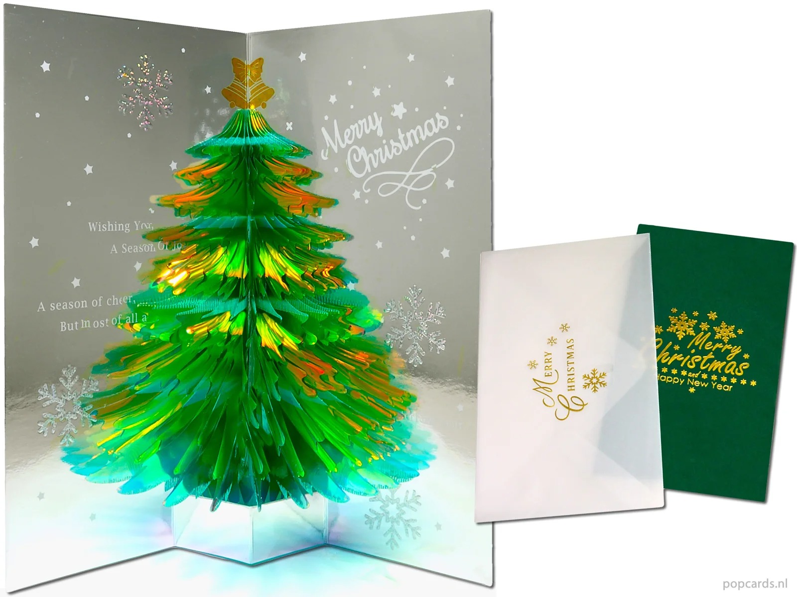 2022 New style 3D Sparkling Christmas greeting cards