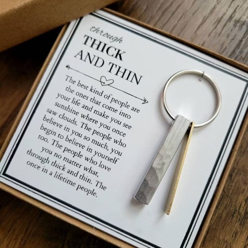 ❤️Through Thick and Thin Keychain - Best Friend Gift