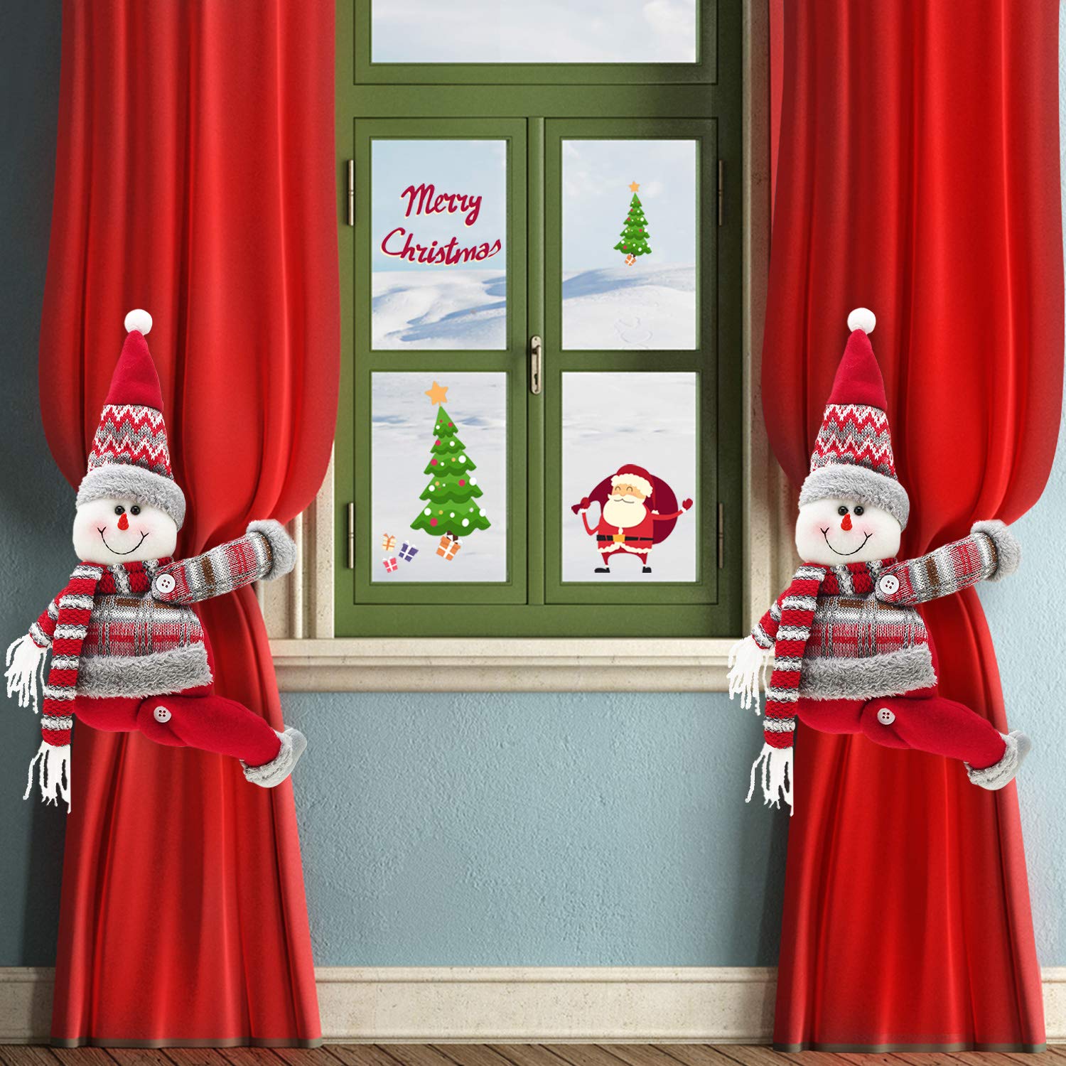 🎀Christmas Curtain Buckle Christmas Window Decorations for Living Room Bedroom Home Decor 