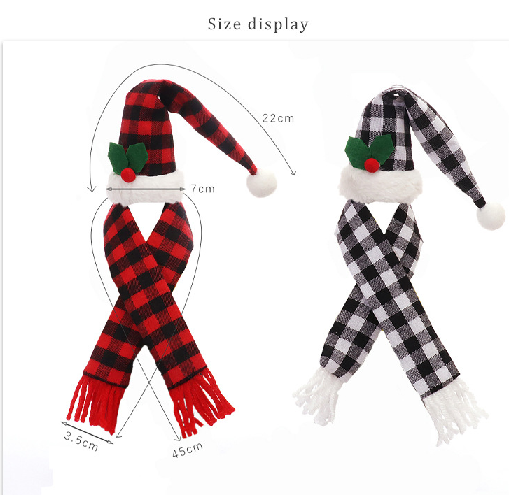 Red Wine Bottle Stopper Kitchen Christmas Decor Set