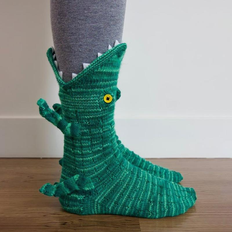 🎅Christmas Pre Sale- 3D Knit Crocodile Socks