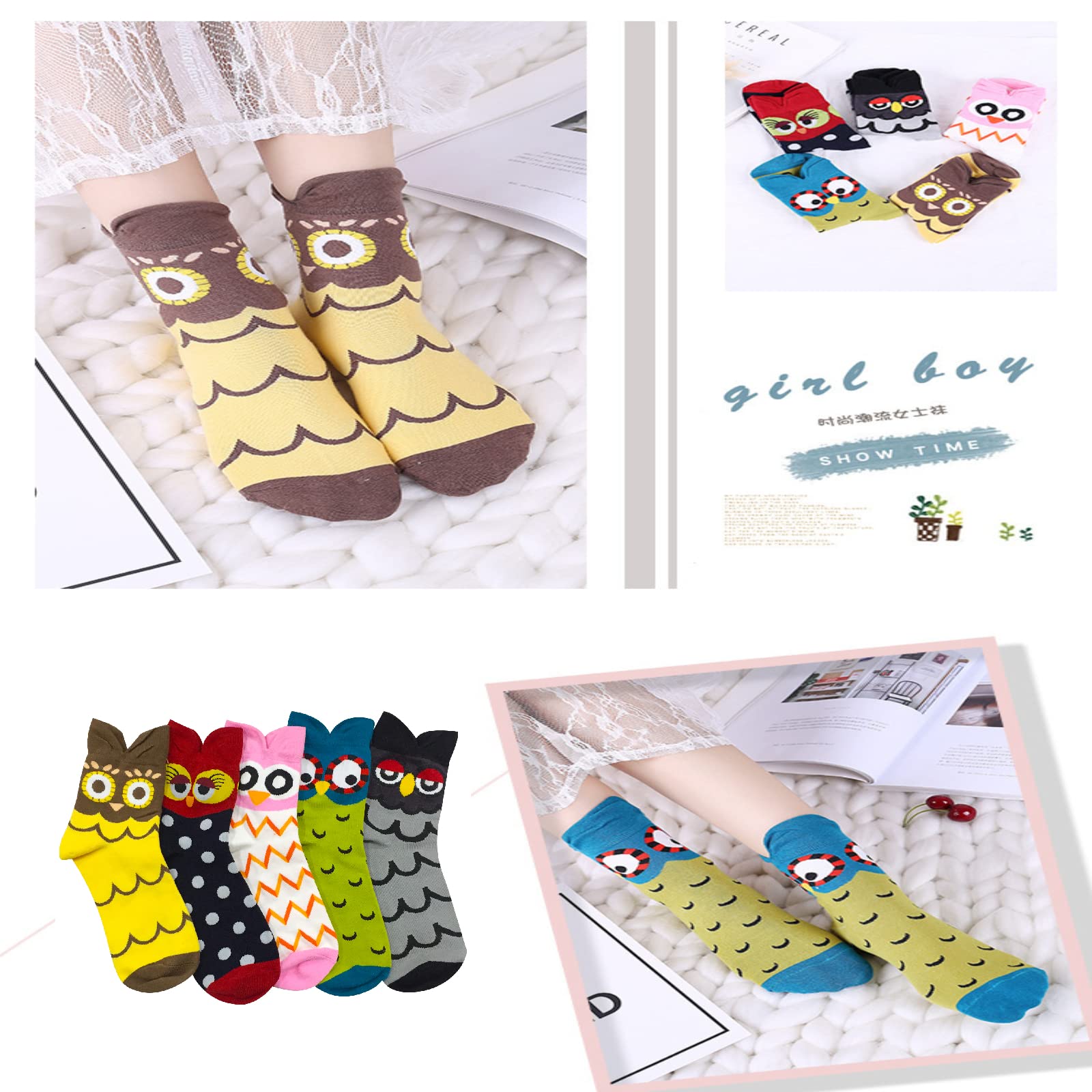 5 Pairs Womens Funny socks