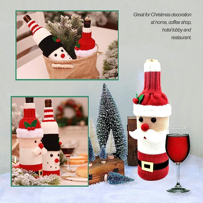 Christmas Knitted Wine Bottle Cover