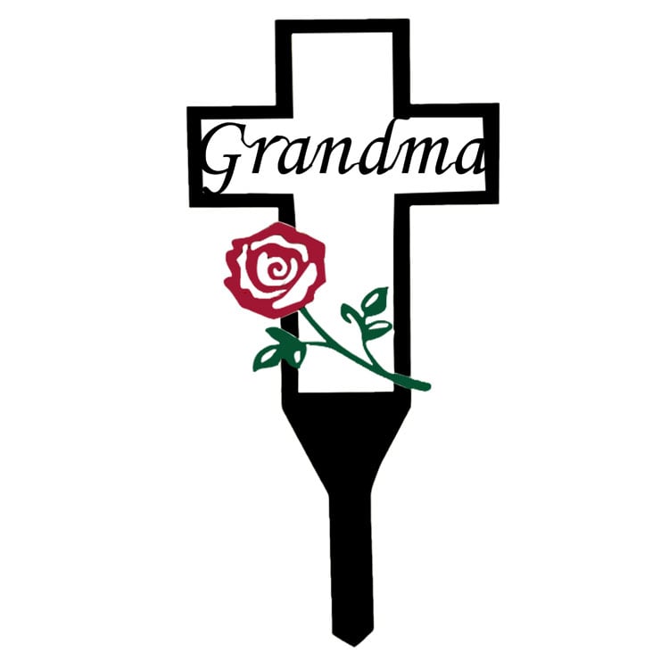 💐Metal Memorial Cross Garden Stake Graveyard Decoration 