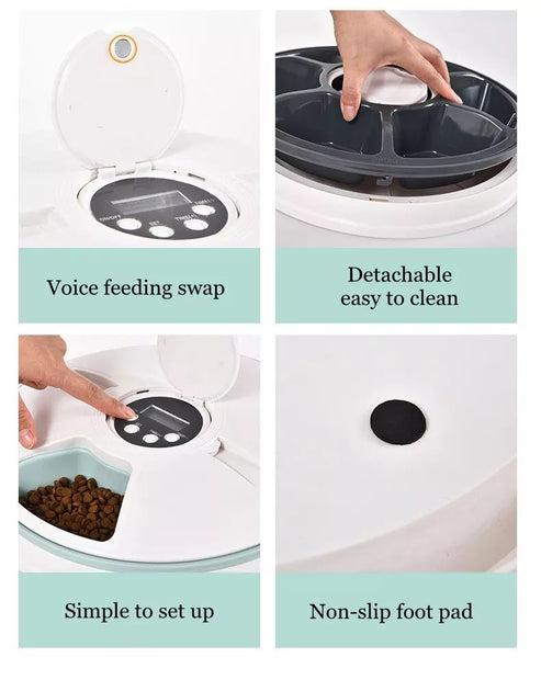 🎉Big Sale -40% OFF🎉Auto Pet Timing Feeder 6 Grids Dispenser with Mus