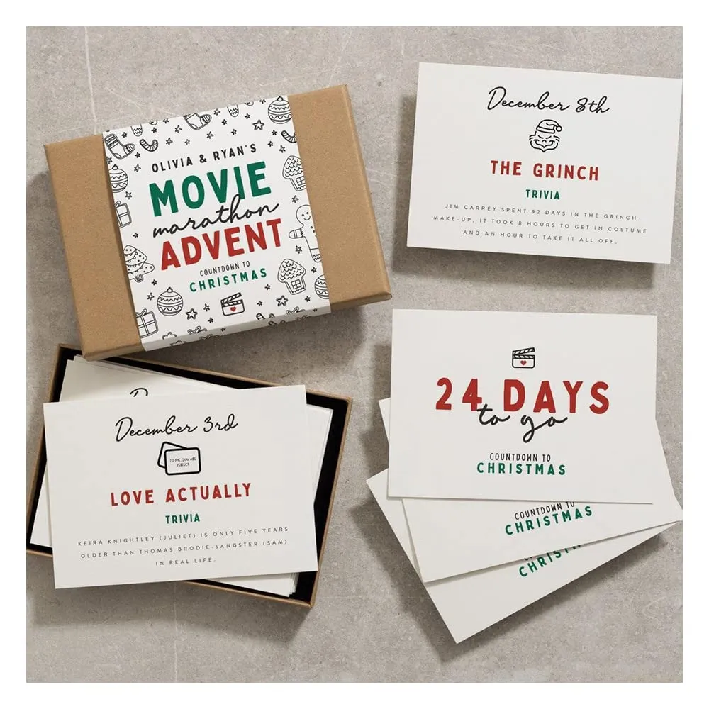 🎅Christmas Advent Calendar -🎁Twenty-Four Days Of Christmas Card Set🎄💌