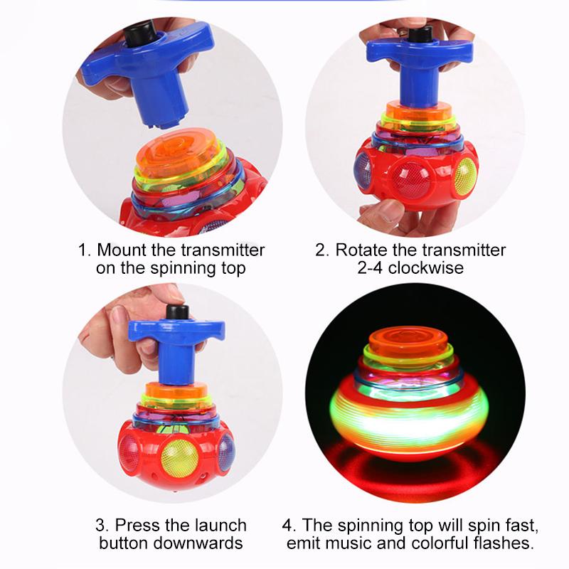 🎶Music Flashing Spinners Toy with Launcher