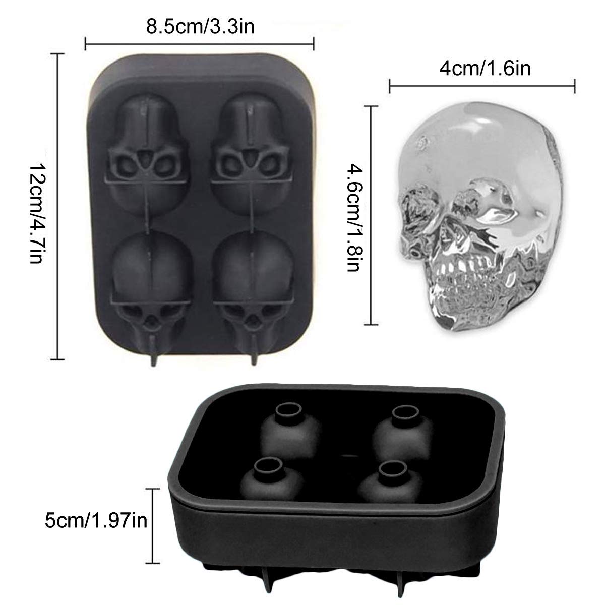 3D Skull Ice Tray Skull Silicone Moulds