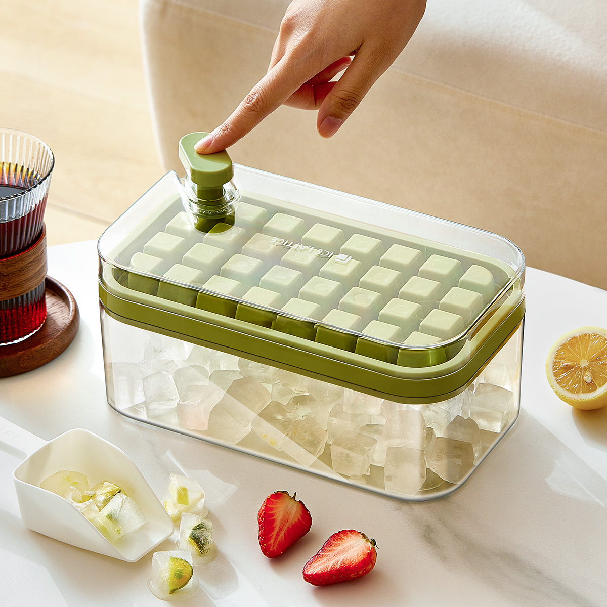 🔥Summer Hot sale🔥-Ice Cube Tray with Lid