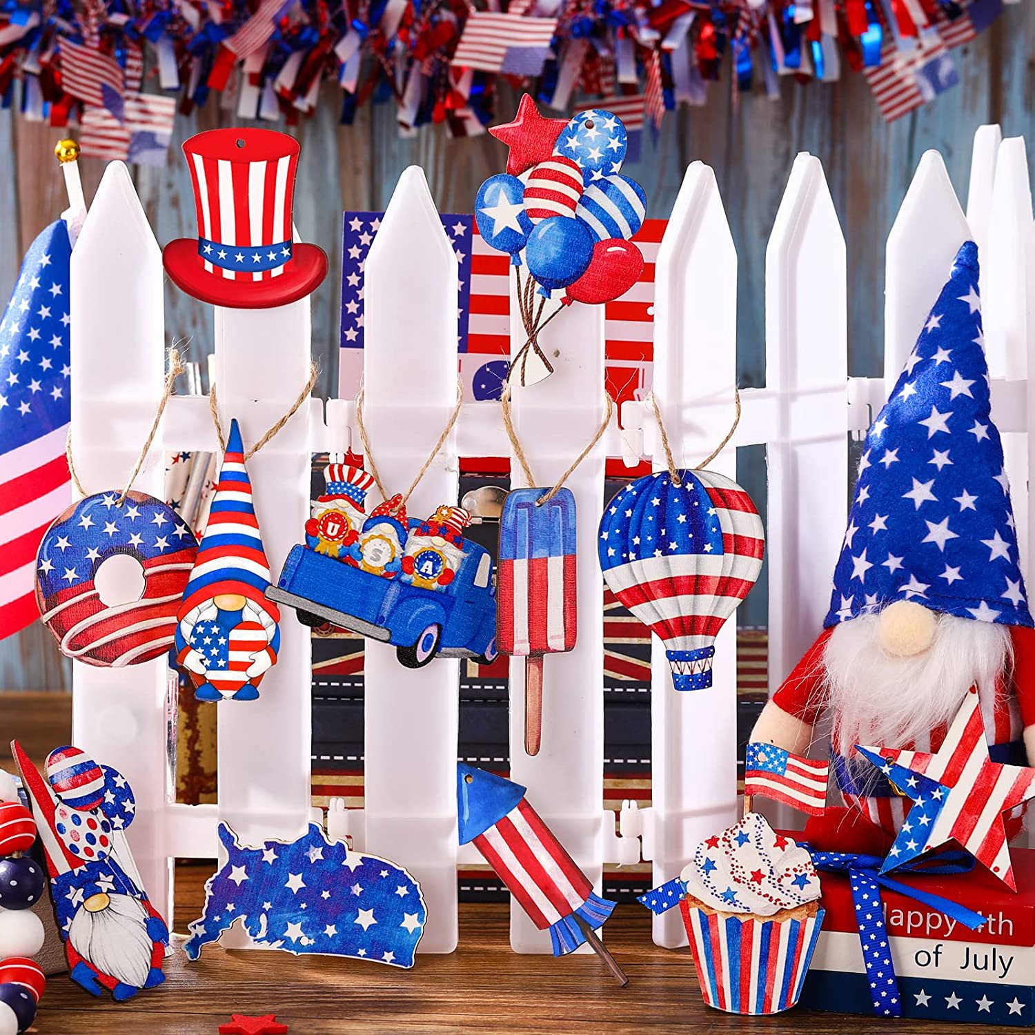 Celebrate Independence Day with 36-Piece Patriotic Ornament Set for Tree Decoration
