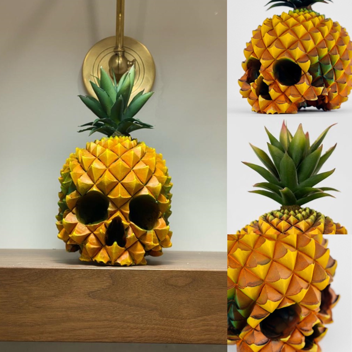 Handmade Skull-Pineapple Commemorative Decor